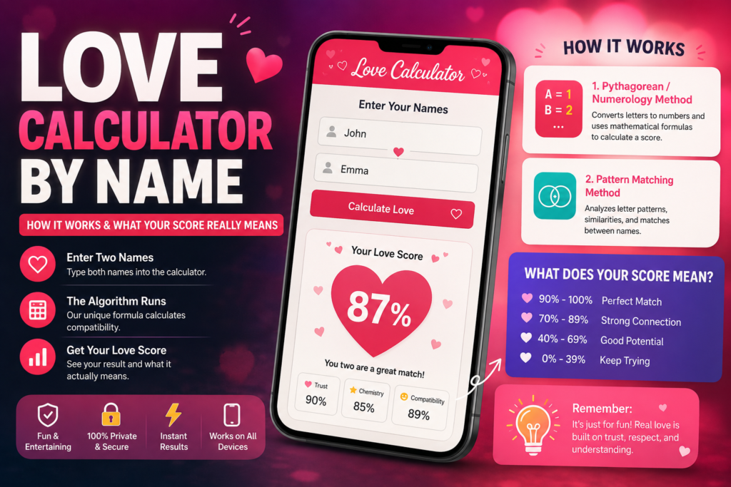 How Do Love calculator Name Actually Work? love calculator name