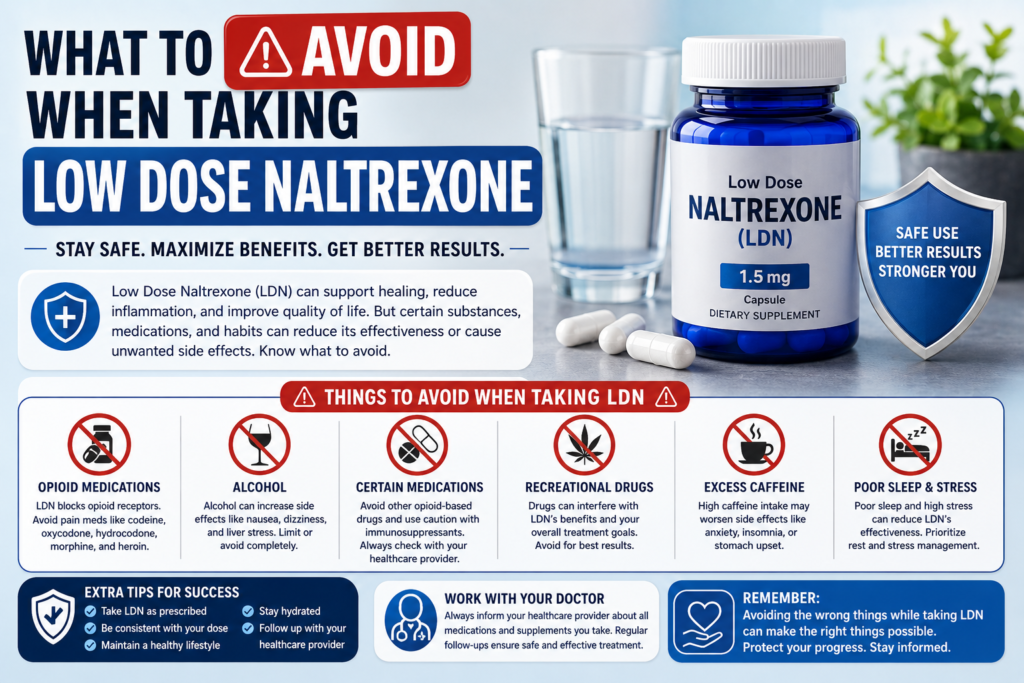 what to avoid when taking low dose naltrexone